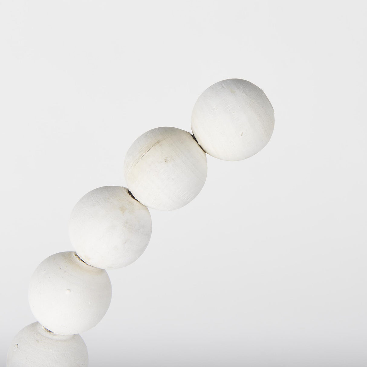 Mercana Pontchartrain II (Large) 11L x 6W White Beaded Broken Sphere Decorative Object W/ Gold Base