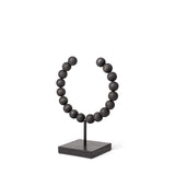 Mercana Tulane I (Small) 9L x 5W Black Beaded Broken Sphere Decorative Object