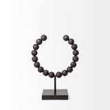 Mercana Tulane I (Small) 9L x 5W Black Beaded Broken Sphere Decorative Object