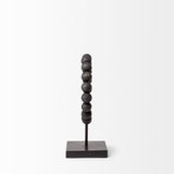 Mercana Tulane I (Small) 9L x 5W Black Beaded Broken Sphere Decorative Object