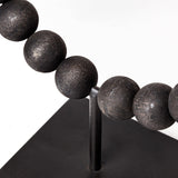 Mercana Tulane I (Small) 9L x 5W Black Beaded Broken Sphere Decorative Object