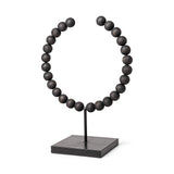 Mercana Tulane II (Large) 12L x 6W Black Beaded Broken Sphere Decorative Object
