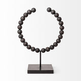 Mercana Tulane II (Large) 12L x 6W Black Beaded Broken Sphere Decorative Object