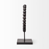 Mercana Tulane II (Large) 12L x 6W Black Beaded Broken Sphere Decorative Object