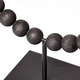 Mercana Tulane II (Large) 12L x 6W Black Beaded Broken Sphere Decorative Object