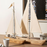 Mercana Tartane Large 22L x 2W Brown/Cream Nautical Inspired Sailboat