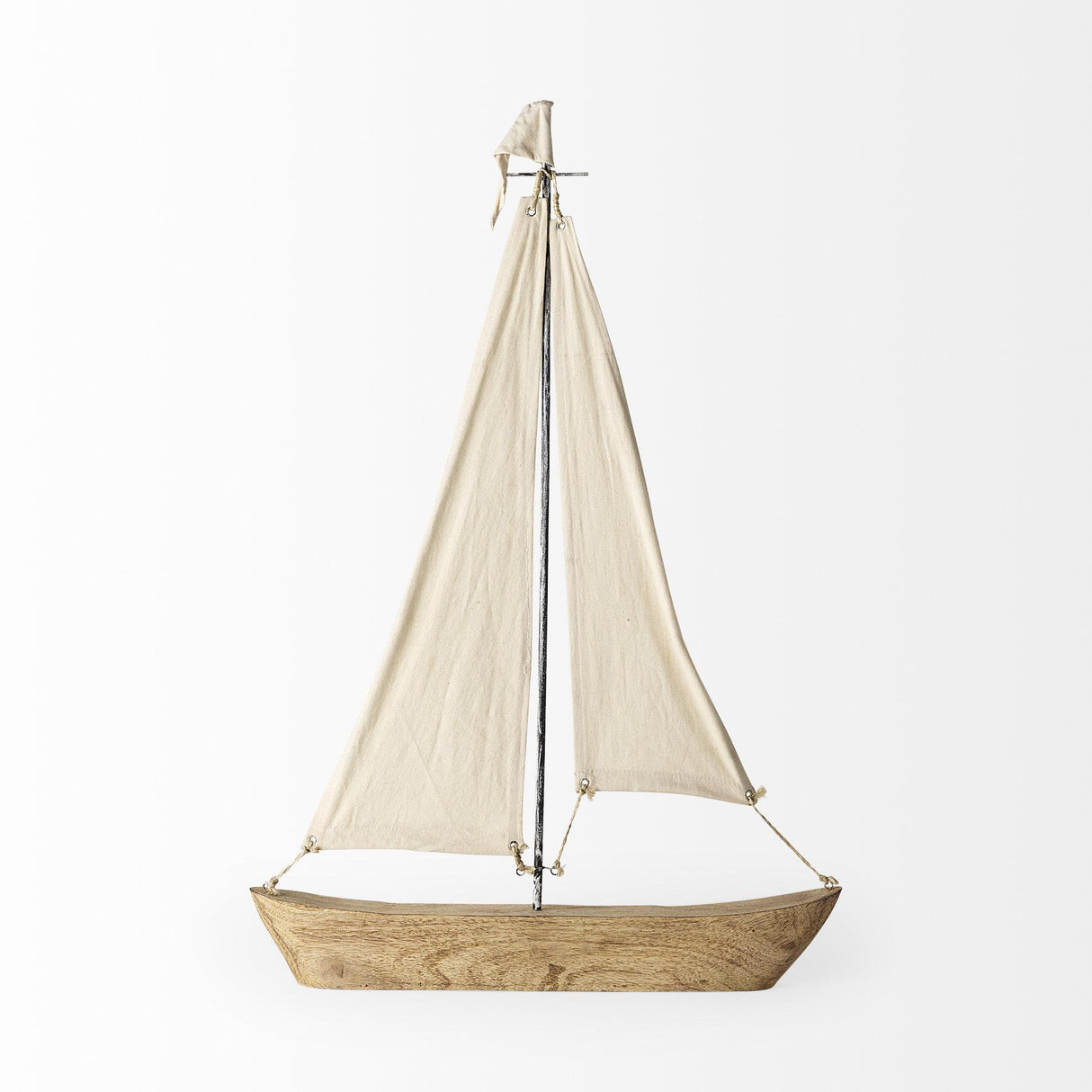 Mercana Tartane Large 22L x 2W Brown/Cream Nautical Inspired Sailboat