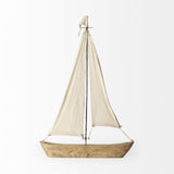 Mercana Tartane Large 22L x 2W Brown/Cream Nautical Inspired Sailboat