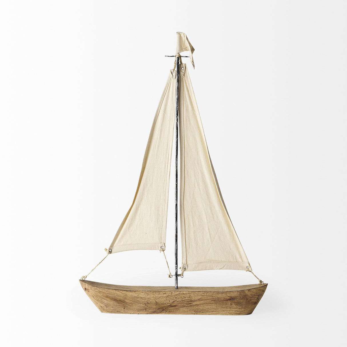 Mercana Tartane Large 22L x 2W Brown/Cream Nautical Inspired Sailboat