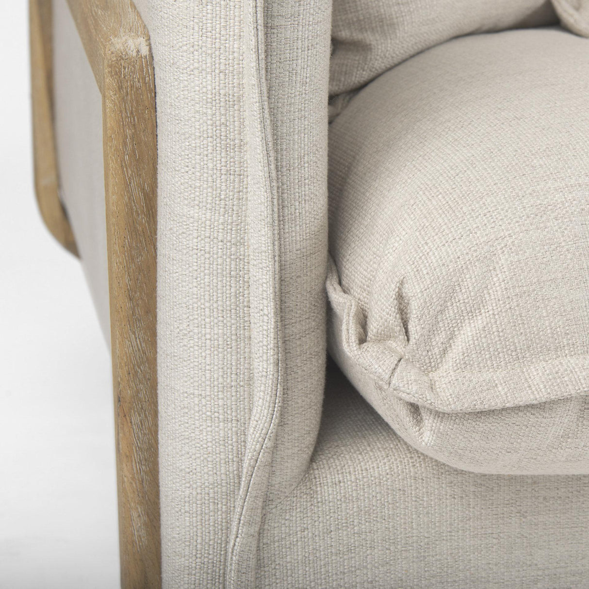 Mercana Roy I 84" Beige Upholstered Three Seater Sofa