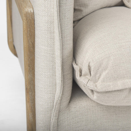 Mercana Roy I 84" Beige Upholstered Three Seater Sofa