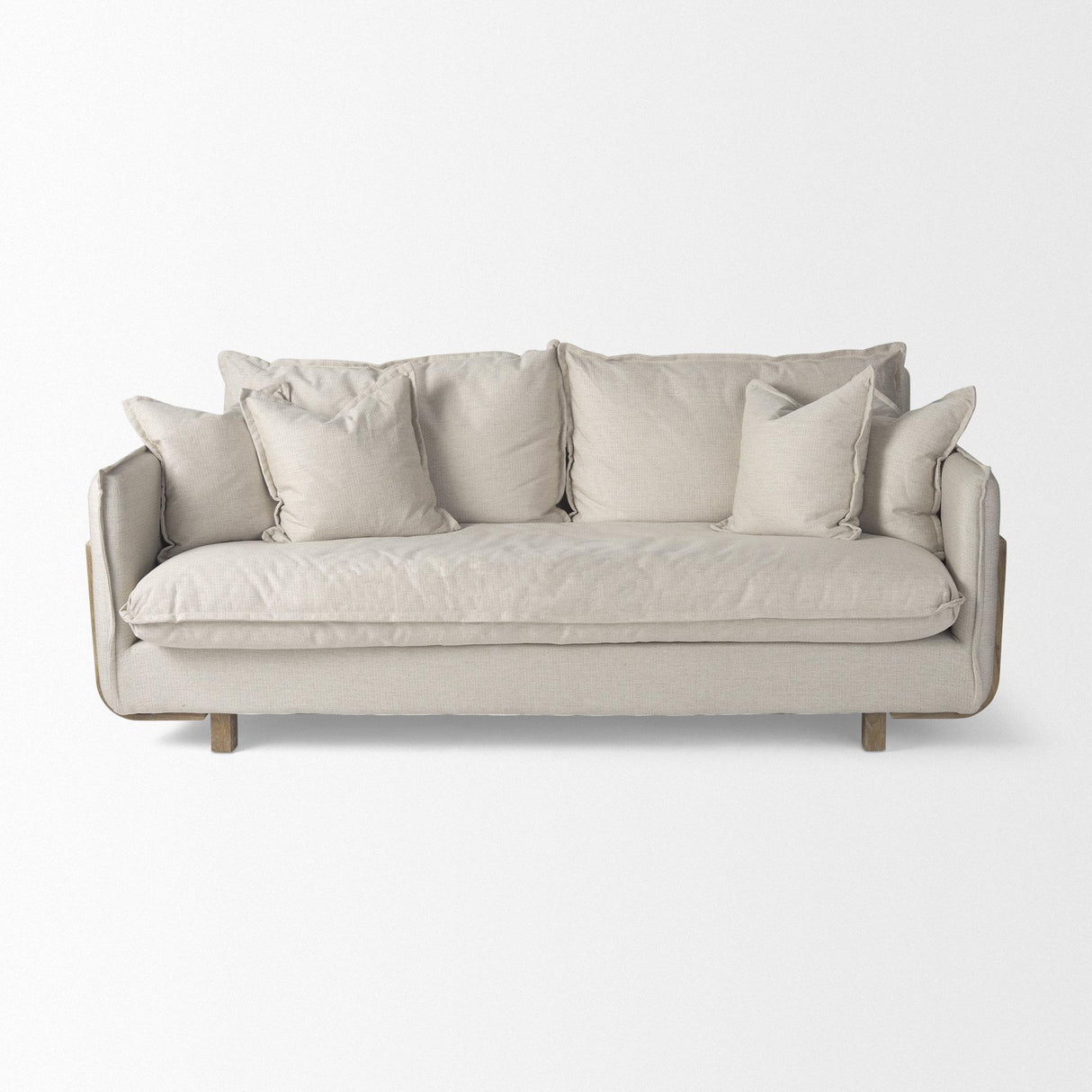 Mercana Roy I 84" Beige Upholstered Three Seater Sofa