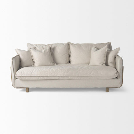 Mercana Roy I 84" Beige Upholstered Three Seater Sofa