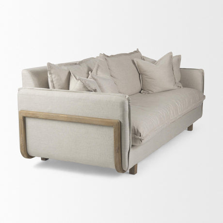 Mercana Roy I 84" Beige Upholstered Three Seater Sofa