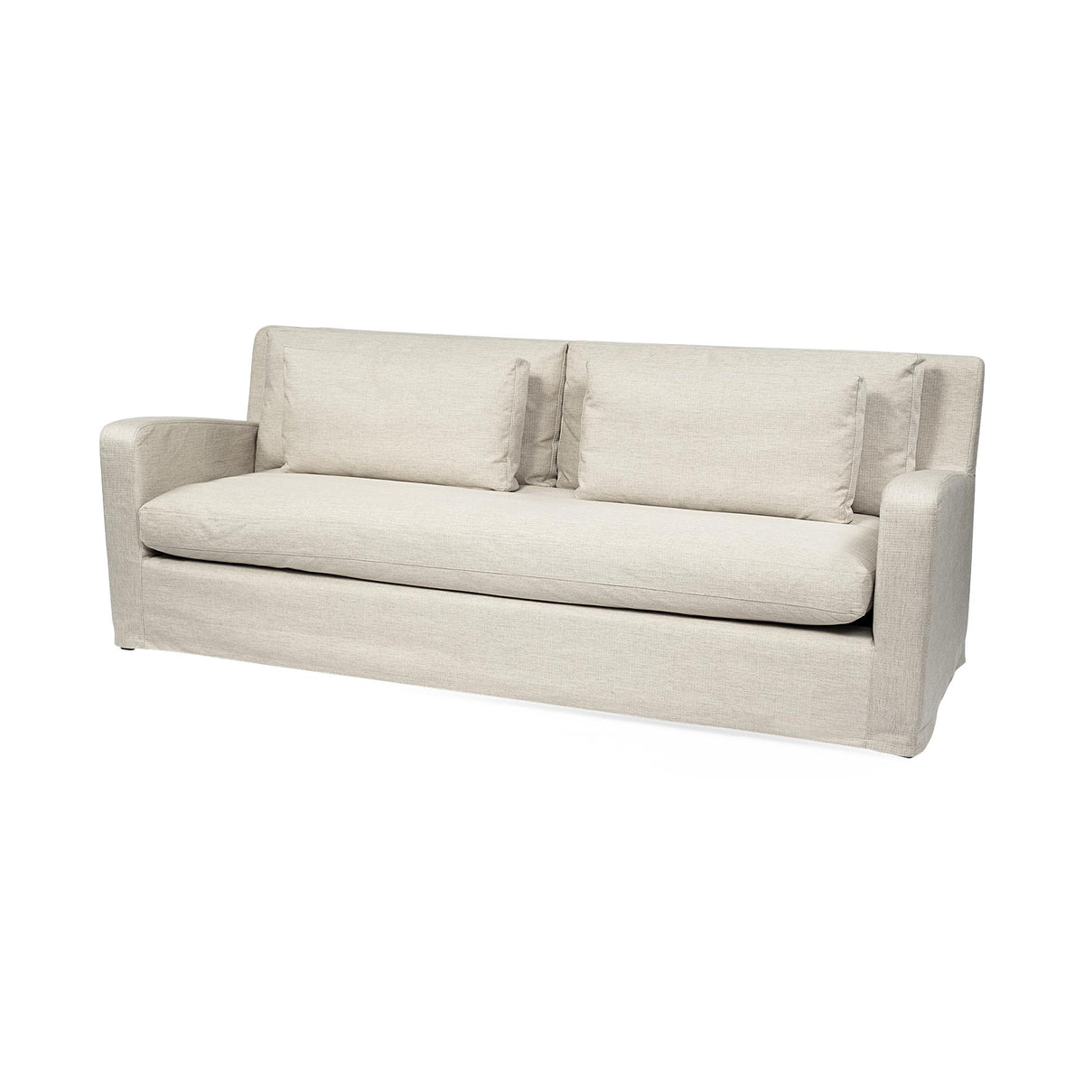 Mercana Denly II 92.5 X 38.25 X 34.5 Beige Slipcover Three Seater Sofa