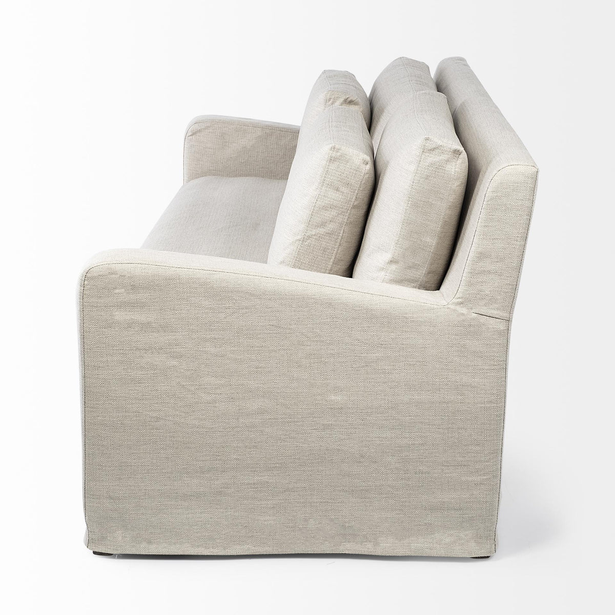 Mercana Denly II 92.5 X 38.25 X 34.5 Beige Slipcover Three Seater Sofa