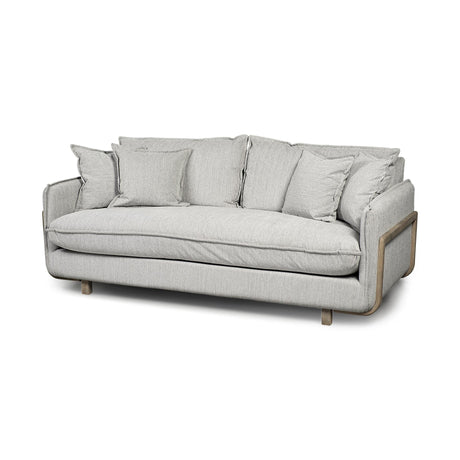 Mercana Roy I 84" Frost Gray Upholstered Three Seater Sofa