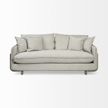 Mercana Roy I 84" Frost Gray Upholstered Three Seater Sofa