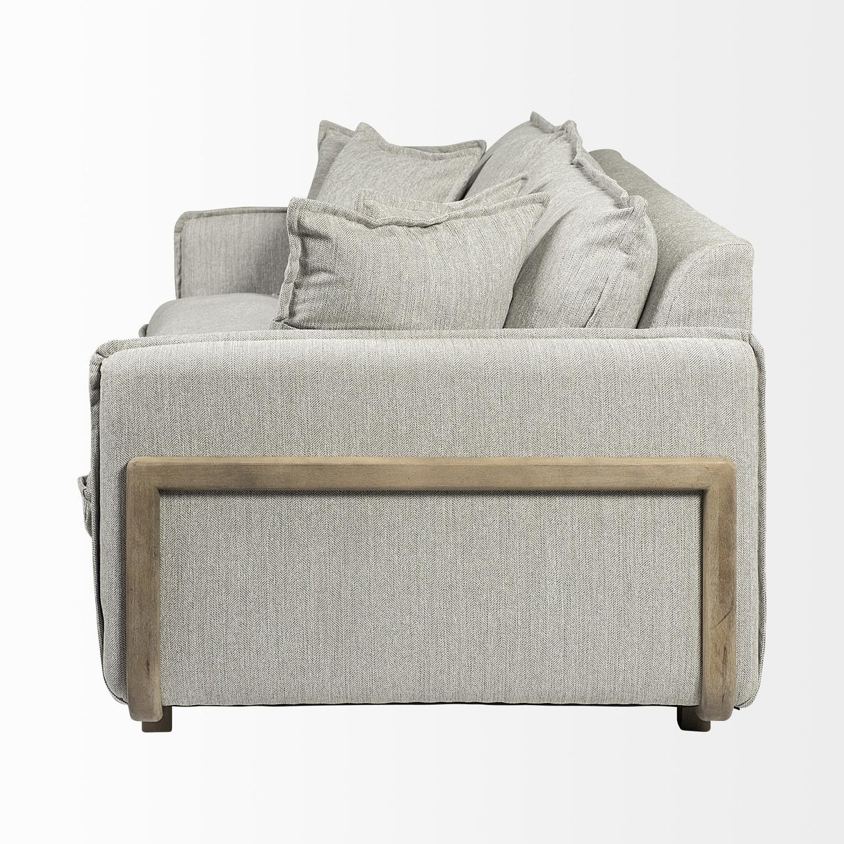 Mercana Roy I 84" Frost Gray Upholstered Three Seater Sofa
