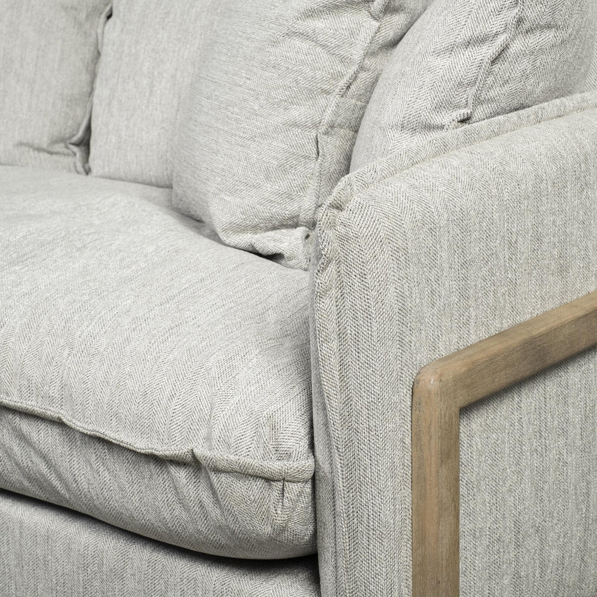 Mercana Roy I 84" Frost Gray Upholstered Three Seater Sofa