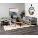 Mercana Roy I 84" Castlerock Gray Upholstered Three Seater Sofa