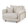 Mercana Roy II Beige Upholstered and Brown Wood Frame Arm Chair