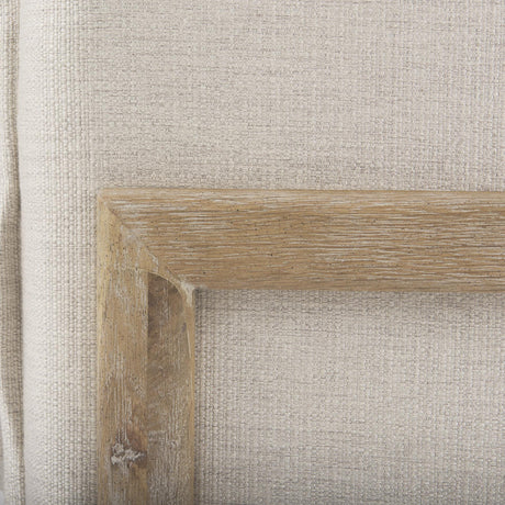 Mercana Roy II Beige Upholstered and Brown Wood Frame Arm Chair