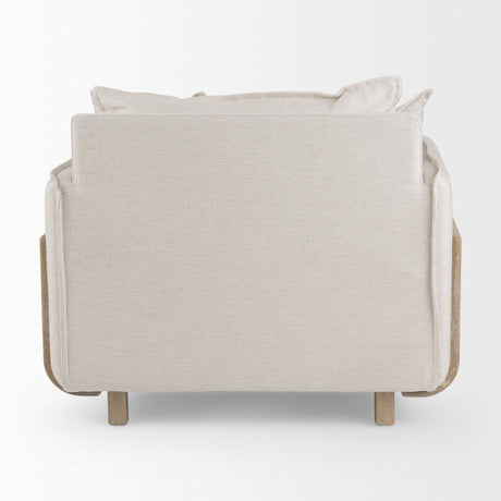 Mercana Roy II Beige Upholstered and Brown Wood Frame Arm Chair