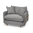 Mercana Roy II Castlerock Gray Upholstered and Brown Wood Frame Arm Chair