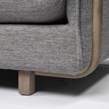 Mercana Roy II Castlerock Gray Upholstered and Brown Wood Frame Arm Chair