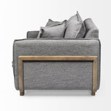 Mercana Roy II Castlerock Gray Upholstered and Brown Wood Frame Arm Chair