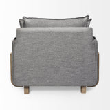 Mercana Roy II Castlerock Gray Upholstered and Brown Wood Frame Arm Chair