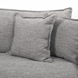 Mercana Roy II Castlerock Gray Upholstered and Brown Wood Frame Arm Chair