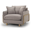 Mercana Roy II Flint Gray Upholstered and Brown Wood Frame Arm Chair