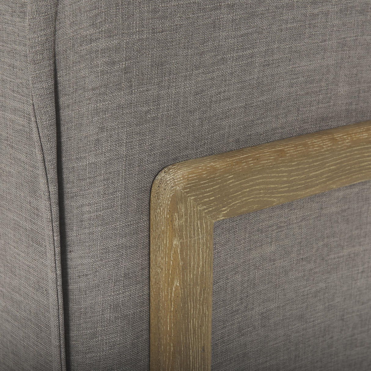 Mercana Roy II Flint Gray Upholstered and Brown Wood Frame Arm Chair