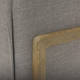Mercana Roy II Flint Gray Upholstered and Brown Wood Frame Arm Chair