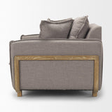 Mercana Roy II Flint Gray Upholstered and Brown Wood Frame Arm Chair