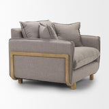 Mercana Roy II Flint Gray Upholstered and Brown Wood Frame Arm Chair
