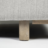 Mercana Roy II Frost Gray Upholstered and Brown Wood Frame Arm Chair