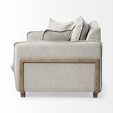 Mercana Roy II Frost Gray Upholstered and Brown Wood Frame Arm Chair