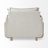 Mercana Roy II Frost Gray Upholstered and Brown Wood Frame Arm Chair