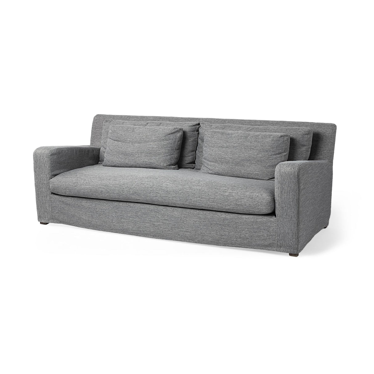 Mercana Denly II 92" Casterock Gray Slipcover Three Seater Sofa