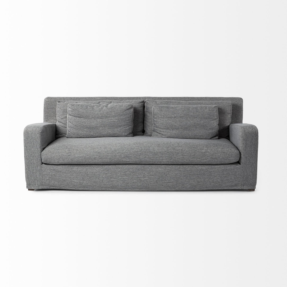 Mercana Denly II 92" Casterock Gray Slipcover Three Seater Sofa