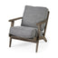 Mercana Olympus V Castlerock Grey Fabric Wrapped Brown Wooden Frame Accent Chair