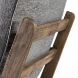 Mercana Olympus V Castlerock Grey Fabric Wrapped Brown Wooden Frame Accent Chair