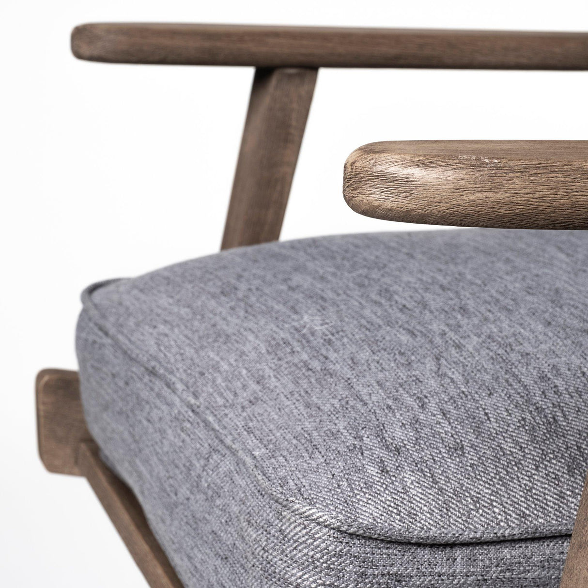 Mercana Olympus V Castlerock Grey Fabric Wrapped Brown Wooden Frame Accent Chair