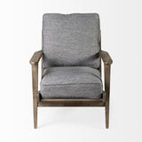 Mercana Olympus V Castlerock Grey Fabric Wrapped Brown Wooden Frame Accent Chair