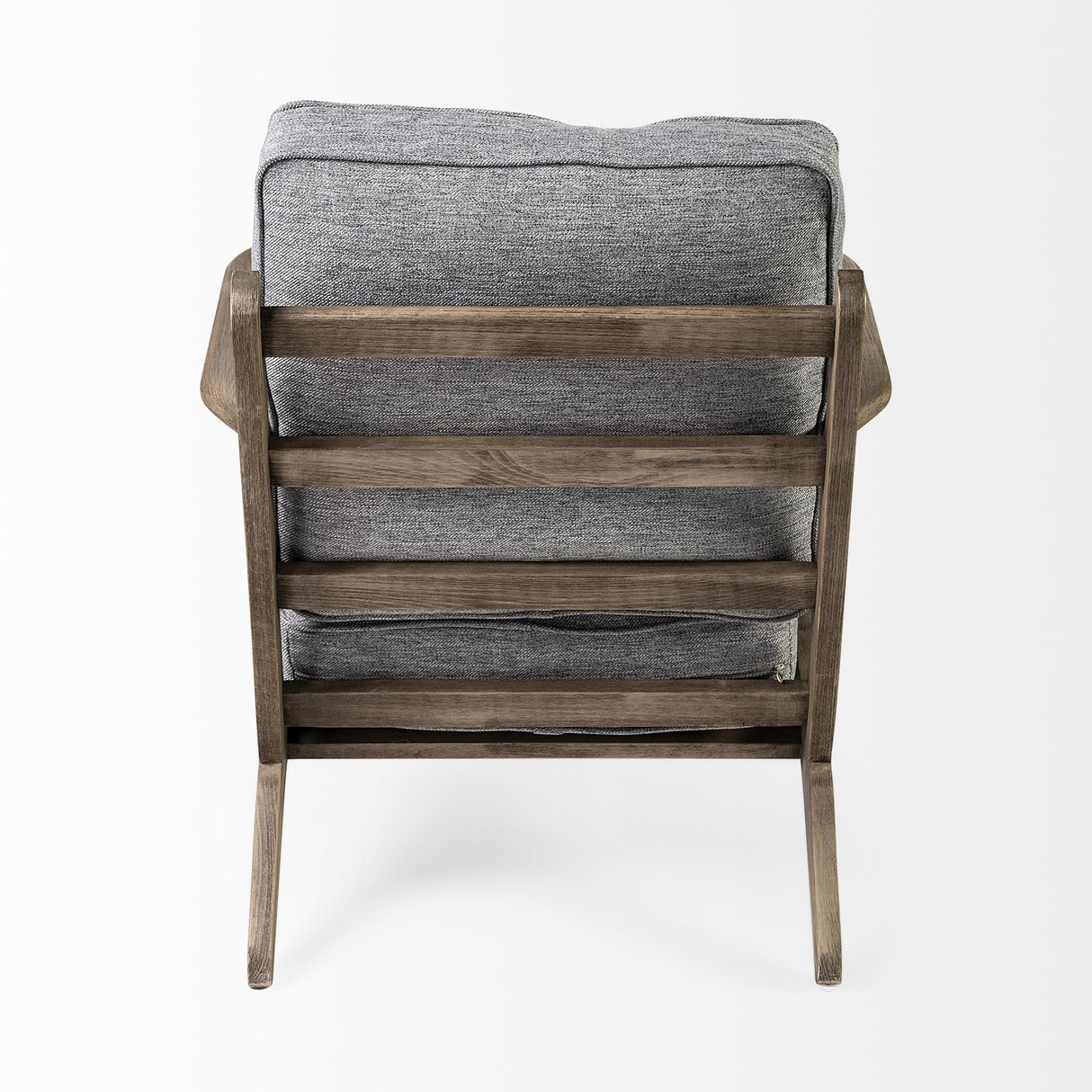 Mercana Olympus V Castlerock Grey Fabric Wrapped Brown Wooden Frame Accent Chair