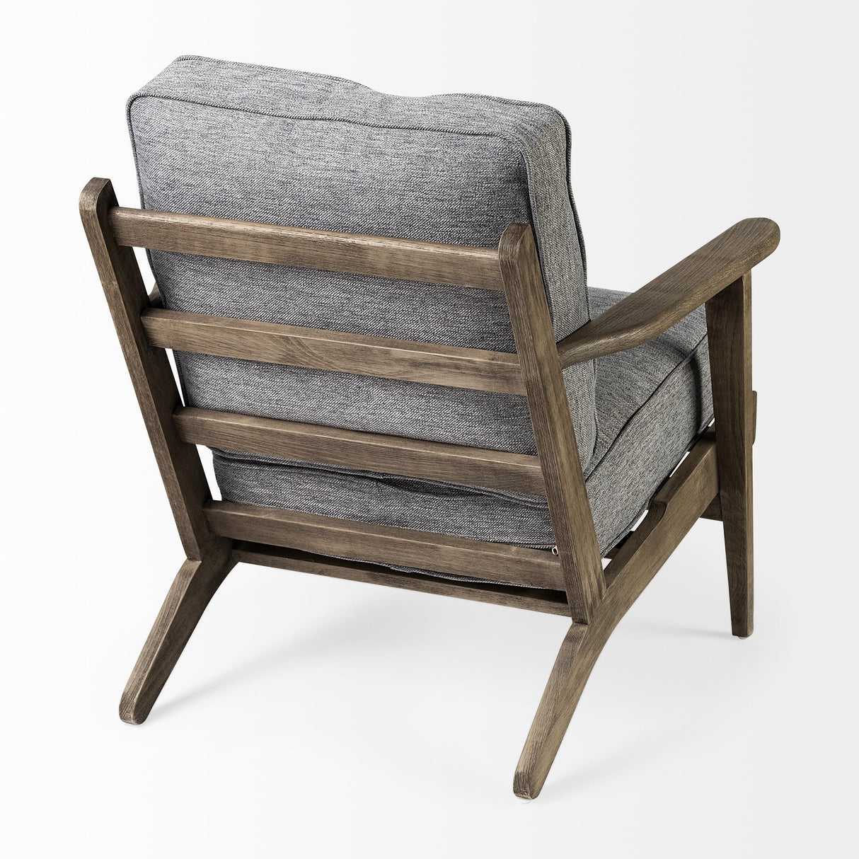 Mercana Olympus V Castlerock Grey Fabric Wrapped Brown Wooden Frame Accent Chair