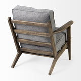 Mercana Olympus V Castlerock Grey Fabric Wrapped Brown Wooden Frame Accent Chair